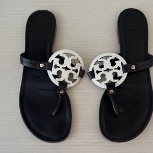 Tory Burch Black and White Sandals